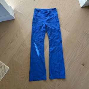High Waisted Blue Flare Scrub Pant